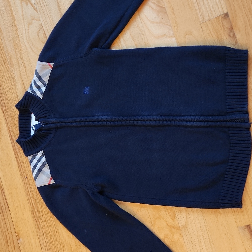 Boys Burberry Zipper Sweater